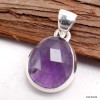 Pendentif en Améthyste violette taille damier Bijoux en Améthyste LAM51.2