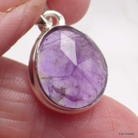 Pendentif en Améthyste violette taille damier 