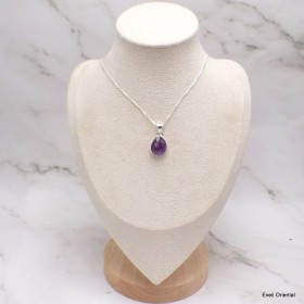 Pendentif en Améthyste violette taille damier 