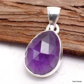 Pendentif Authentique Améthyste taille damier Bijoux en Améthyste LAM51.4