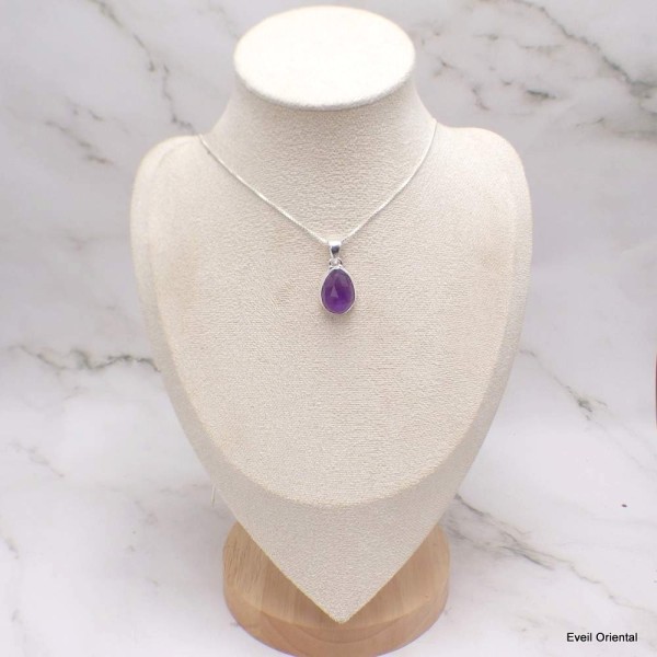 Pendentif Authentique Améthyste taille damier Bijoux en Améthyste LAM51.4