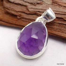 Pendentif pierre naturelle Améthyste facettée Bijoux en Améthyste LAM51.5