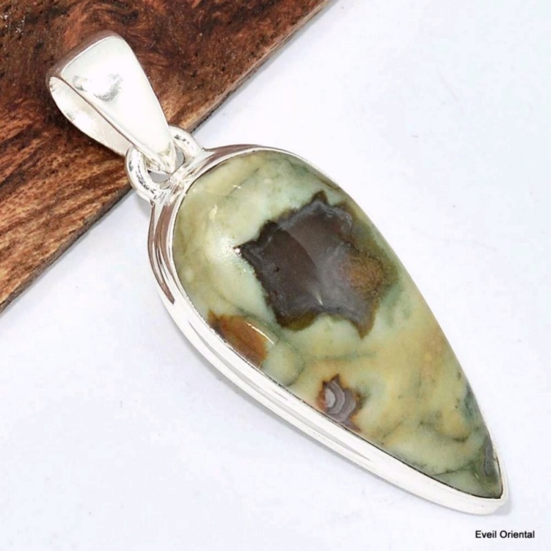 Pendentif oval en Rhyolite 