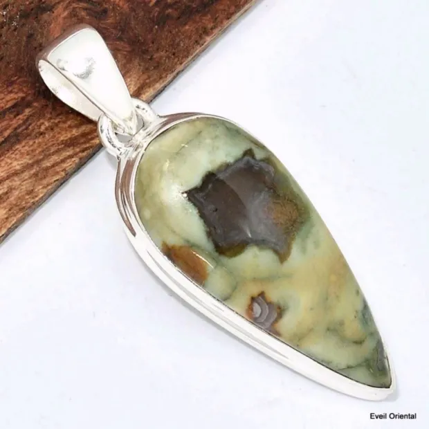 Pendentif goutte en Rhyolite - Pendentifs pierres naturelles