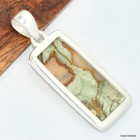 Pendentif Rhyolite verte orange Pendentifs pierres naturelles KC1.1