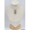 Pendentif Rhyolite verte orange - Pendentifs pierres naturelles