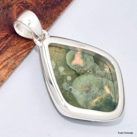 Pendentif Rhyolite verte rosée Pendentifs pierres naturelles KC1.2
