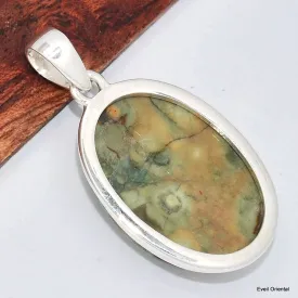 Pendentif Rhyolite verte grise - Pendentifs pierres naturelles