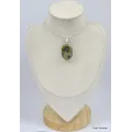 Pendentif Rhyolite verte grise - Pendentifs pierres naturelles