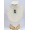 Pendentif Rhyolite verte bordeau - Pendentifs pierres naturelles