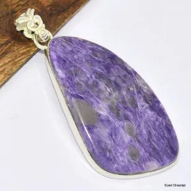 Gros pendentif asymétrique Charoite de Russie - Pendentifs pierres naturelles
