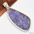 Gros pendentif asymétrique Charoite de Russie Pendentifs pierres naturelles KC2.1