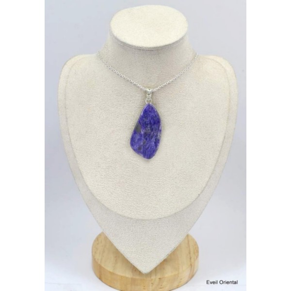 Gros pendentif asymétrique Charoite de Russie Pendentifs pierres naturelles KC2.1