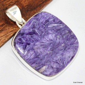 Gros pendentif carré en Charoite de Russie Pendentifs pierres naturelles KC2.2