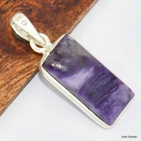 Petit Pendentif Charoite de Russie rectangulaire Pendentifs pierres naturelles KC2.4