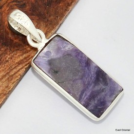 Petit Pendentif Charoite de Russie rectangulaire Pendentifs pierres naturelles KC2.4