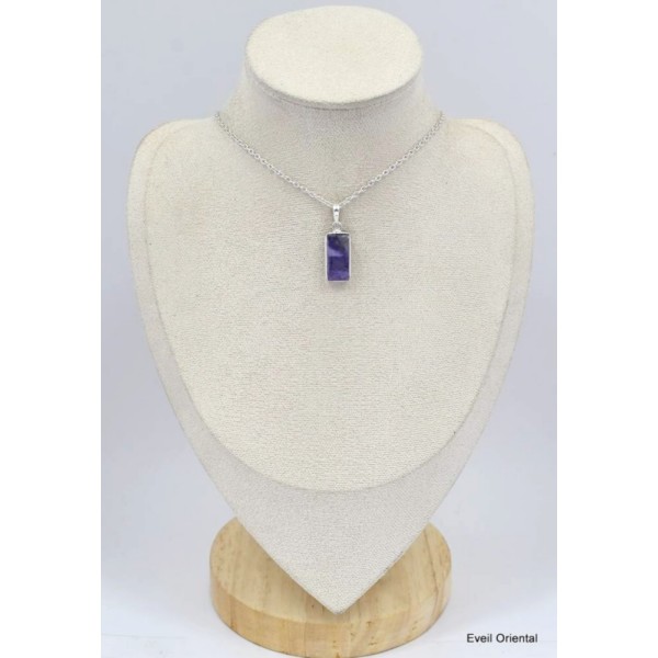 Petit Pendentif Charoite de Russie rectangulaire Pendentifs pierres naturelles KC2.4