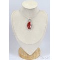 Pendentif Jaspe Rouge irisé oval Bijoux en Jaspe KC3