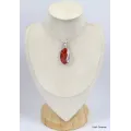 Pendentif Jaspe Rouge irisé oval - Bijoux en Jaspe
