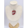 Gros Pendentif Jaspe Rouge irisé forme libre Bijoux en Jaspe KC3.2