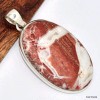 Gros Pendentif Jaspe Rouge irisé oval Pendentifs pierres naturelles KC3.3