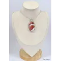 Gros Pendentif Jaspe Rouge irisé oval - Pendentifs pierres naturelles