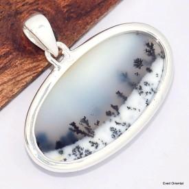 Pendentif Merlinite Opale dendritique ovale Pendentifs pierres naturelles KC4