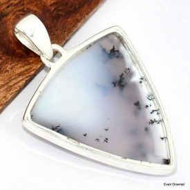 Pendentif Merlinite Opale dendritique triangulaire Pendentifs pierres naturelles KC4.1
