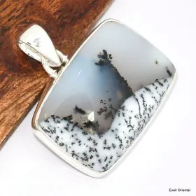 Pendentif Merlinite Opale dendritique rectangulaire - Pendentifs pierres naturelles
