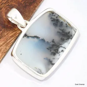 Pendentif Merlinite Opale dendritique rectangulaire - Pendentifs pierres naturelles