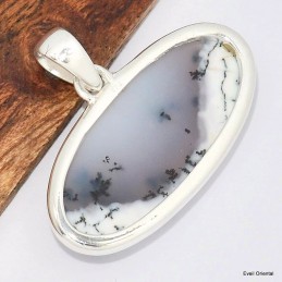 Pendentif Opale blanche dendritique Merlinite 