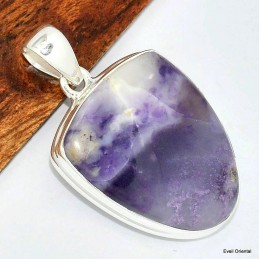Pendentif Opale violette semi-oval 