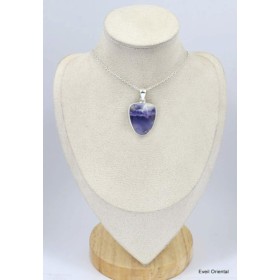 Pendentif Opale violette semi-oval 