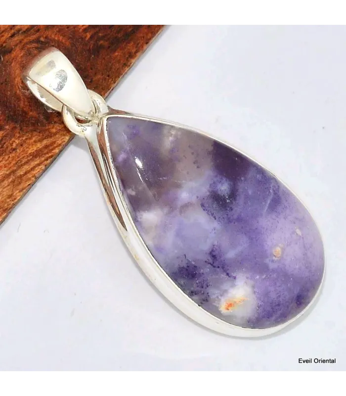 Pendentif Opale violette forme goutte - Bijoux en Opales