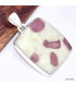 Gros pendentif Rubellite sur Quartz rectangulaire Bijoux en Tourmaline Rose KC7