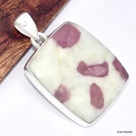 Gros pendentif Rubellite sur Quartz rectangulaire - Bijoux en Tourmaline Rose