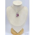 Pendentif Rubellite Tourmaline rose forme libre Bijoux en Tourmaline Rose KC7.3