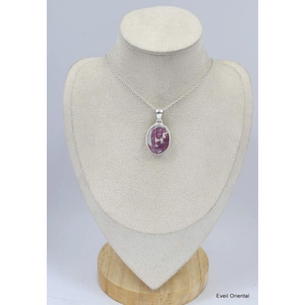 Pendentif Rubellite Tourmaline rose forme ovale Bijoux en Tourmaline Rose KC7.4