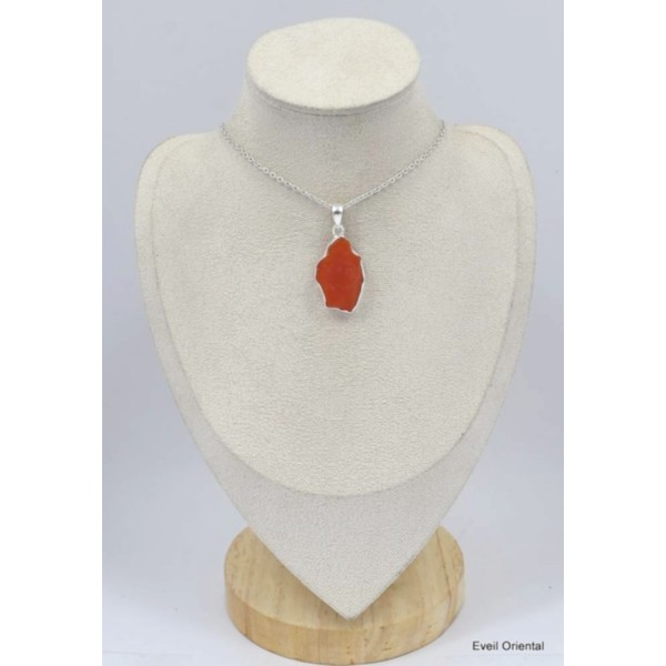 Gros Pendentif Opale de feu serti clos Bijoux en Opales KC8.3