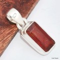 Pendentif Grenat Hessonite facetté rectangulaire Pendentifs pierres naturelles KC9.2