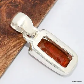 Pendentif Grenat Hessonite facetté rectangulaire - Pendentifs pierres naturelles