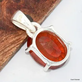 Pendentif Grenat Hessonite facetté oval - Pendentifs pierres naturelles