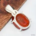 Pendentif Grenat Hessonite facetté oval - Pendentifs pierres naturelles