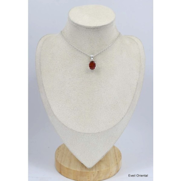 Pendentif Grenat Hessonite facetté oval Pendentifs pierres naturelles KC9.3