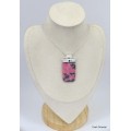 Pendentif rectangulaire en Rhodonite et Grenat Pendentifs pierres naturelles KC10.1