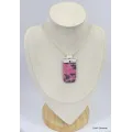 Pendentif rectangulaire en Rhodonite et Grenat - Pendentifs pierres naturelles