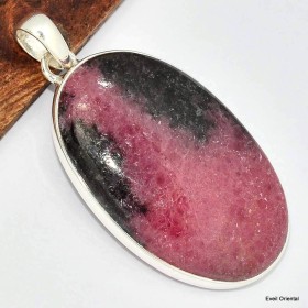 Pendentif oval en Rhodonite  