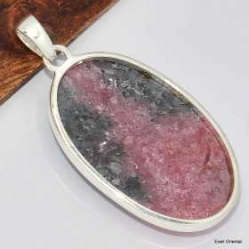 Pendentif oval en Rhodonite  