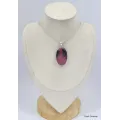 Pendentif oval en Rhodonite - Pendentifs pierres naturelles