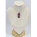 Pendentif authentique Rhodonite rectangulaire - Pendentifs pierres naturelles